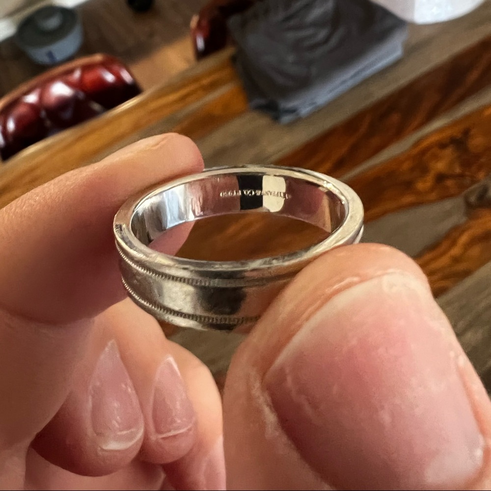 Men’s size 12 Tiffany’s Platinum wedding band.